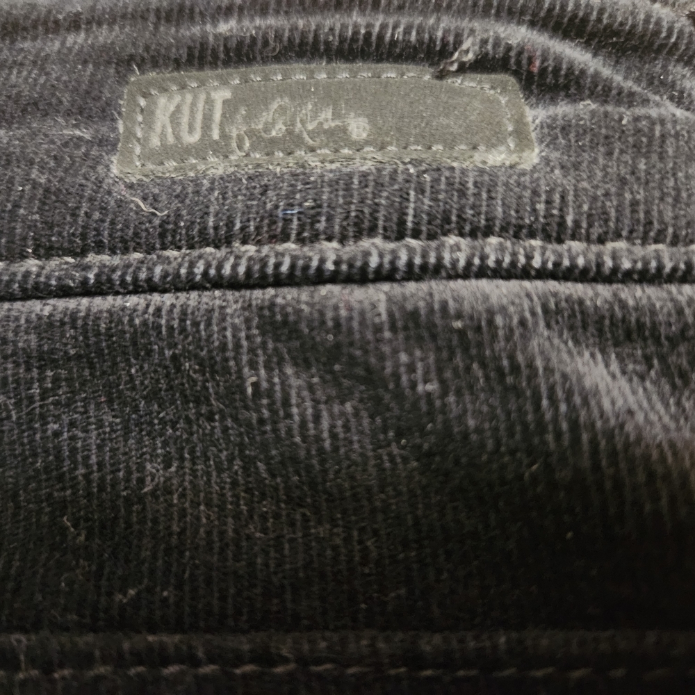Kut from the Kloth Black Catherine Boyfriend Corduroy Pants SZ 14 - Picture 5 of 10